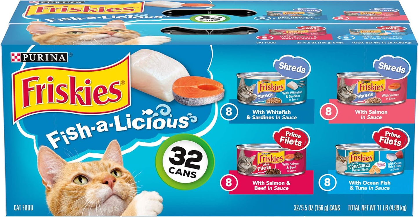 Purina-Friskies-Wet-Cat-Food-Variety-Pack-Fish-A-Licious-Extra-Gravy,-Prime-and-Treasures-(Pack1960