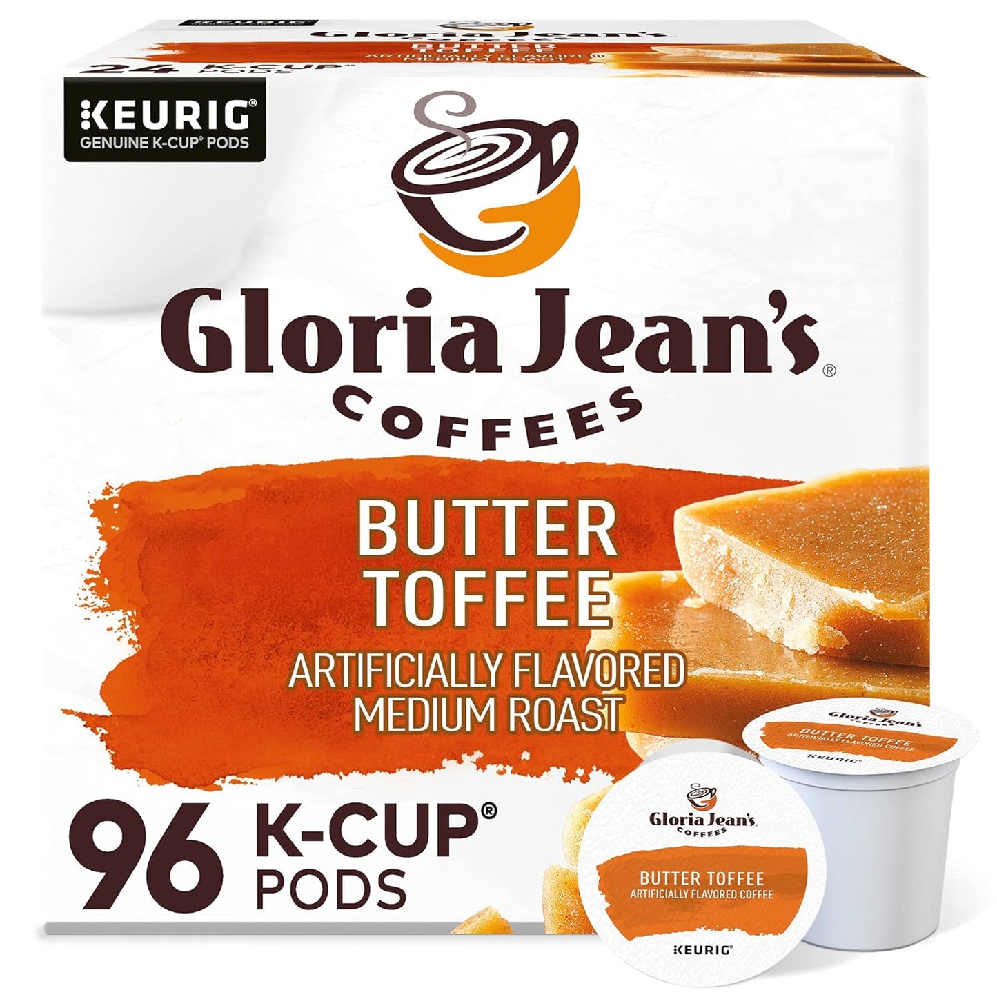 Gloria-Jean's-Coffees-Butter-Toffee,-Single-Serve-Keurig-K-Cup-Pods,-Flavored-Medium-Roast-Coffee,-2849