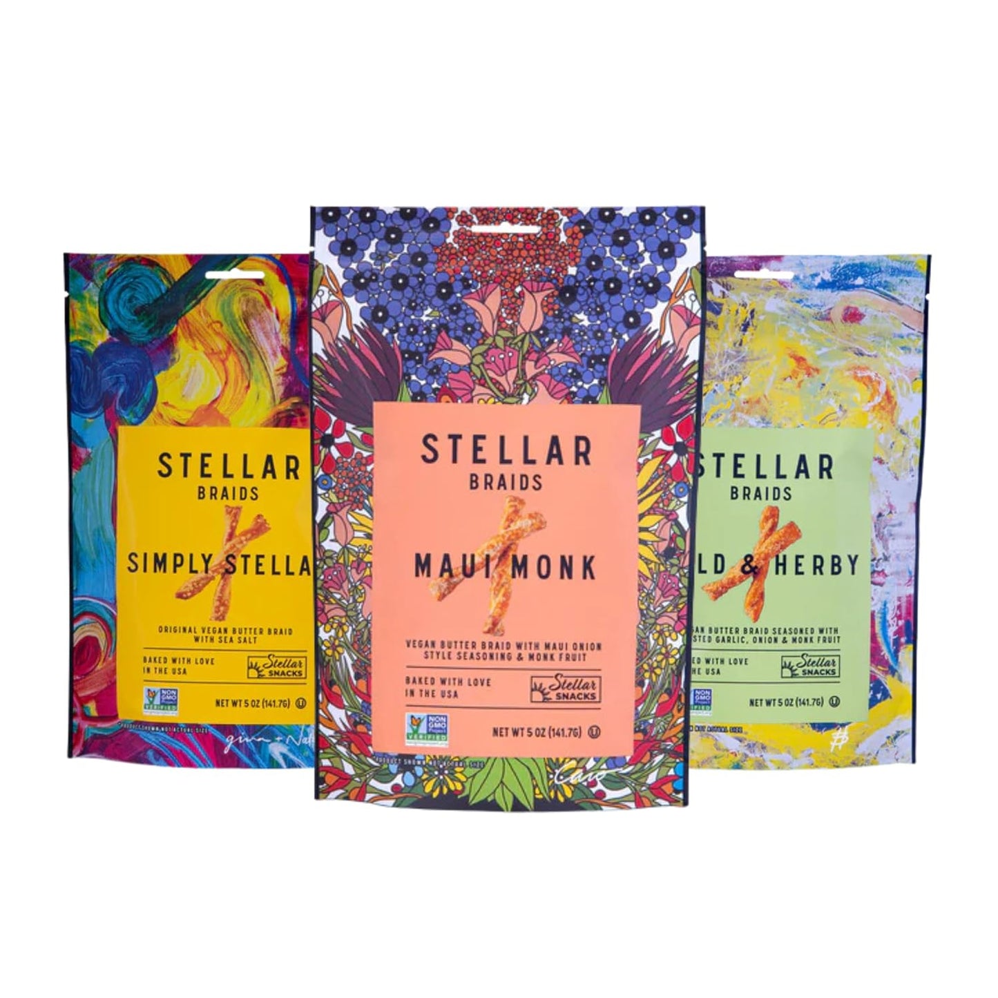 Stellar-Snacks-Variety-Pack---3-Flavors-5-Oz-Bags,-Maui--Monk,-Simply-Stellar,-&-61