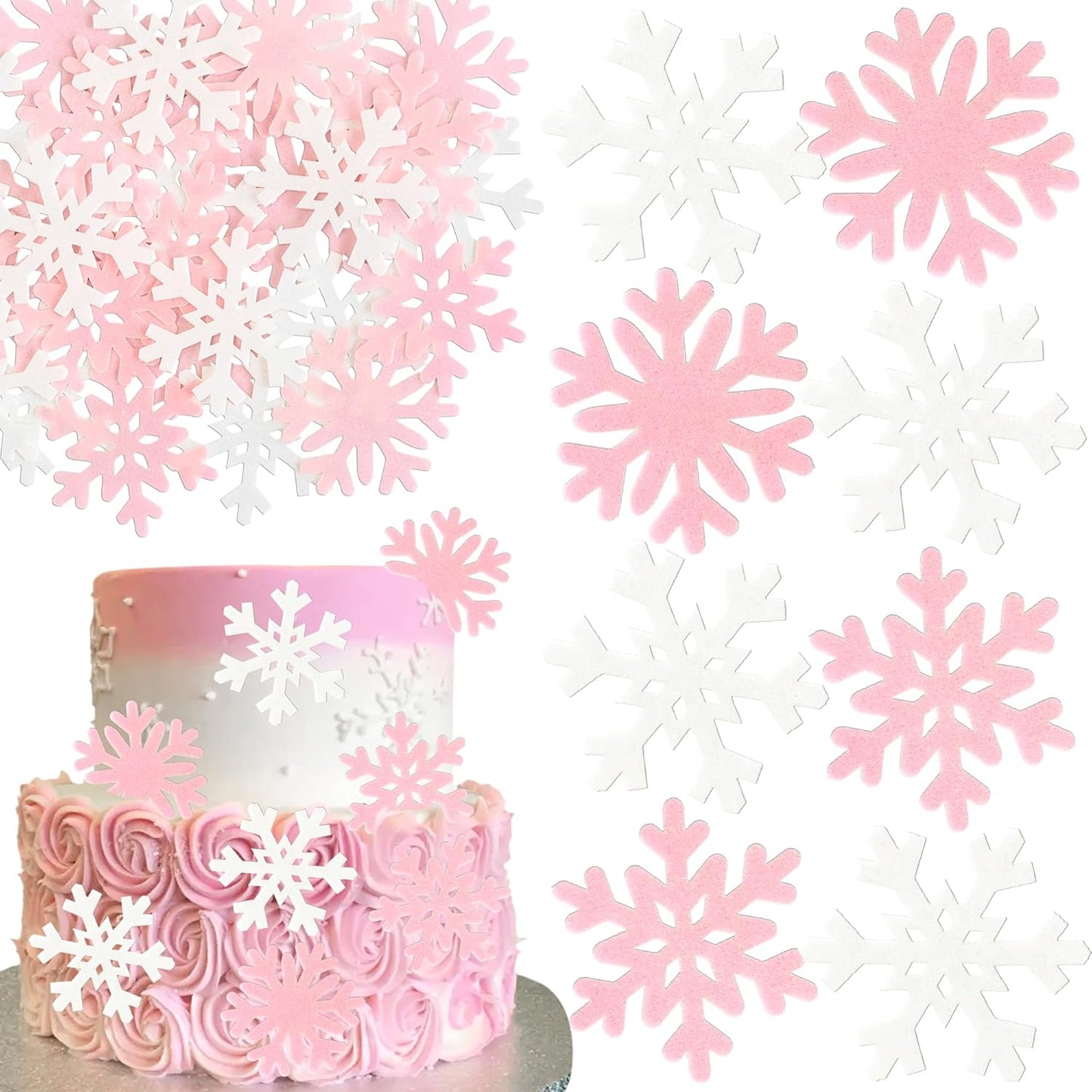Ephlyn-60Pcs-Edible-Snowflake-Cupcake-Toppers-Winter-Cupcake-Picks-Snowflake-Water-Paper-Frozen-Baby-527