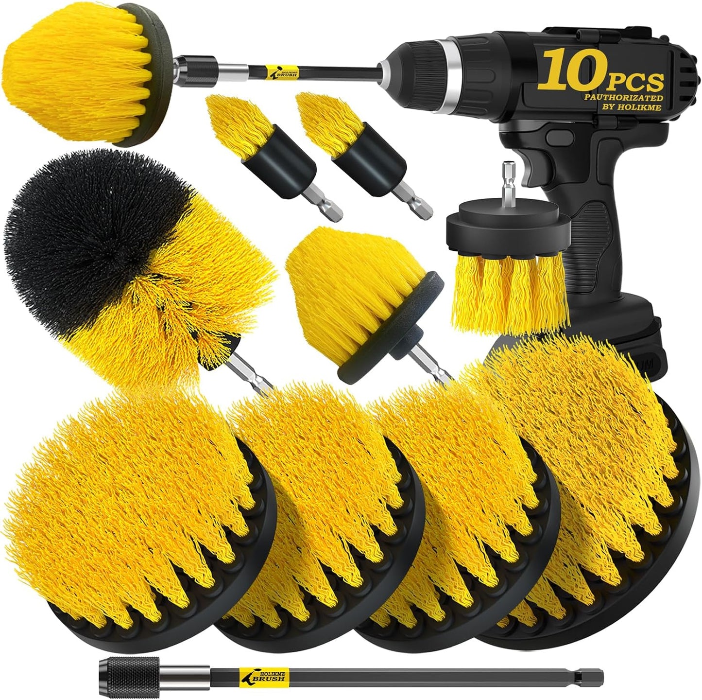 Holikme-10Pieces-Drill-Brush-Attachments-Set,-Power-Scrubber-Brush-with-4355