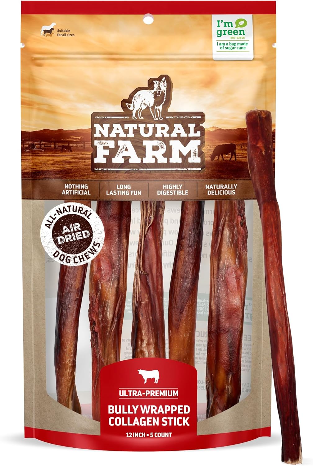 Bully-Wrapped-Collagen-Sticks-for-Dogs-(12-Inch,-386