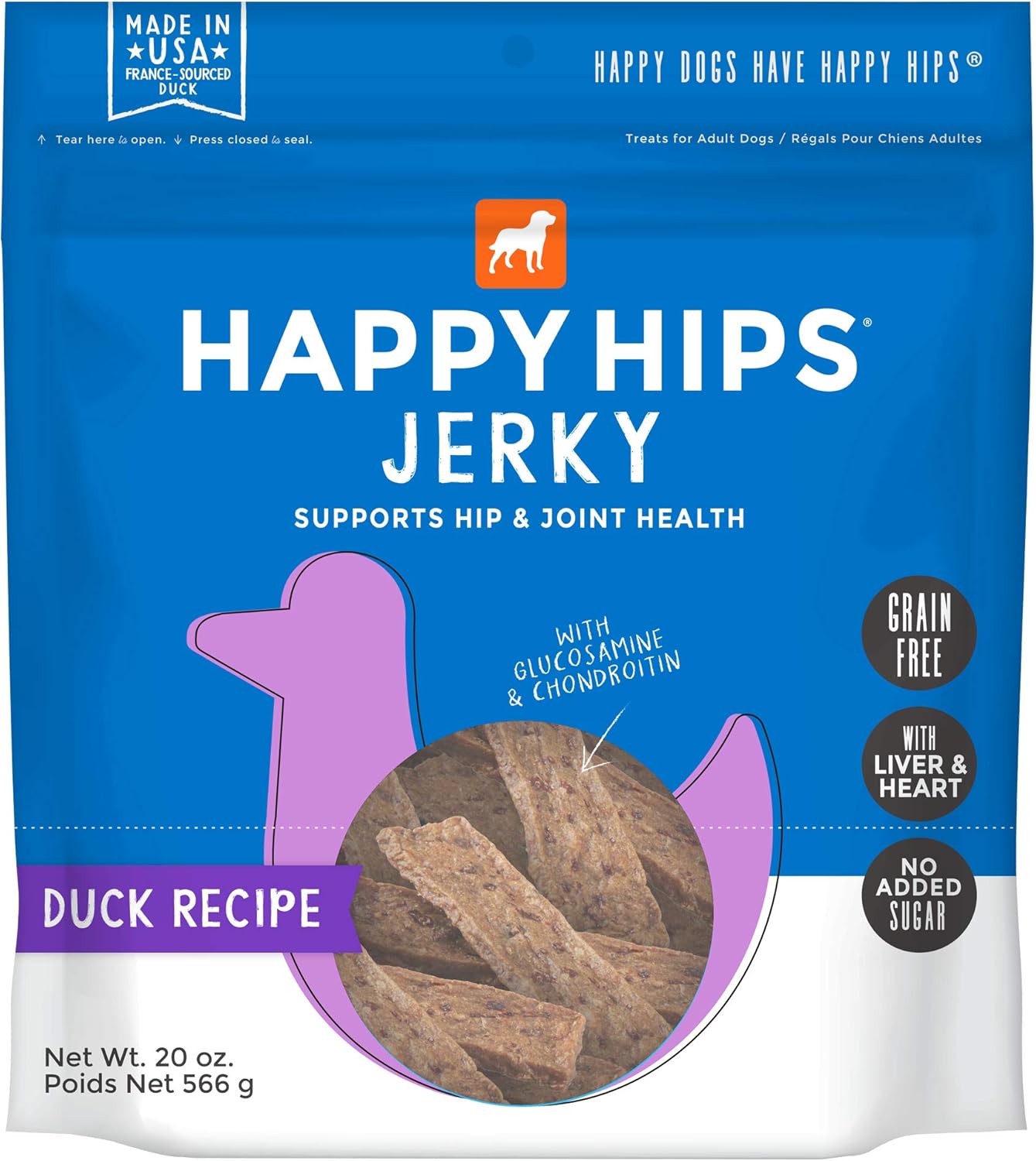 Happy-Hips-Jerky-Dog-Treats,-Duck,-20-oz.-Pouch-------1038