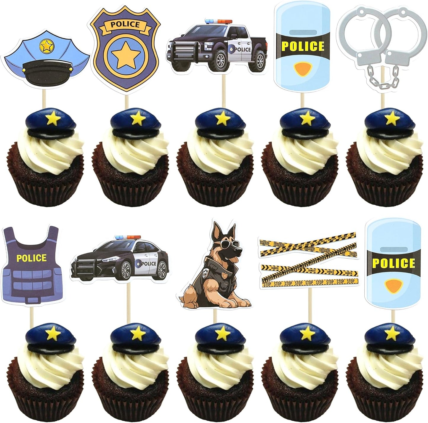 Gyufise-36Pcs-Police-Cupcake-Toppers-Policeman-Birthday-Cupcake-Picks-Police-Cake-Decorations-Police-Theme-540