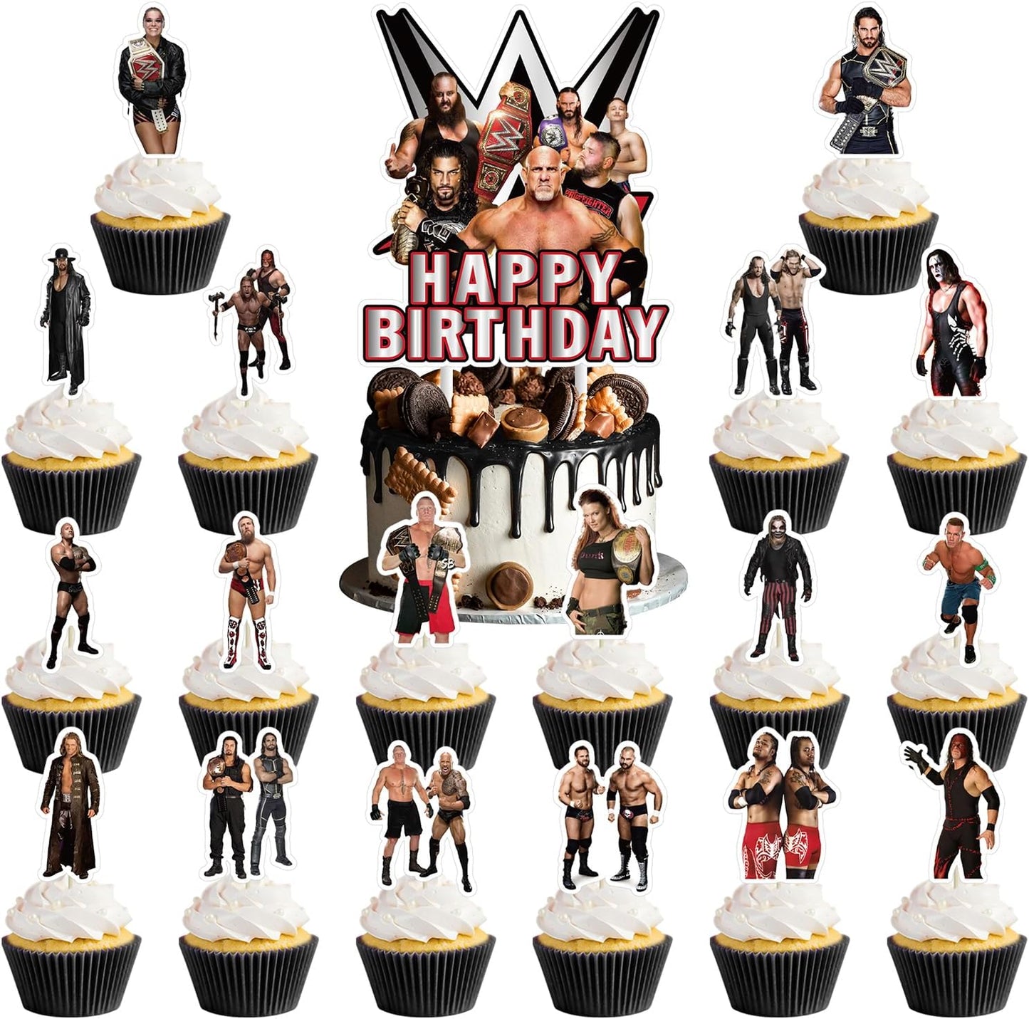 Genshii-37pcs-Wrestling-cake-decoration-set-include-2246