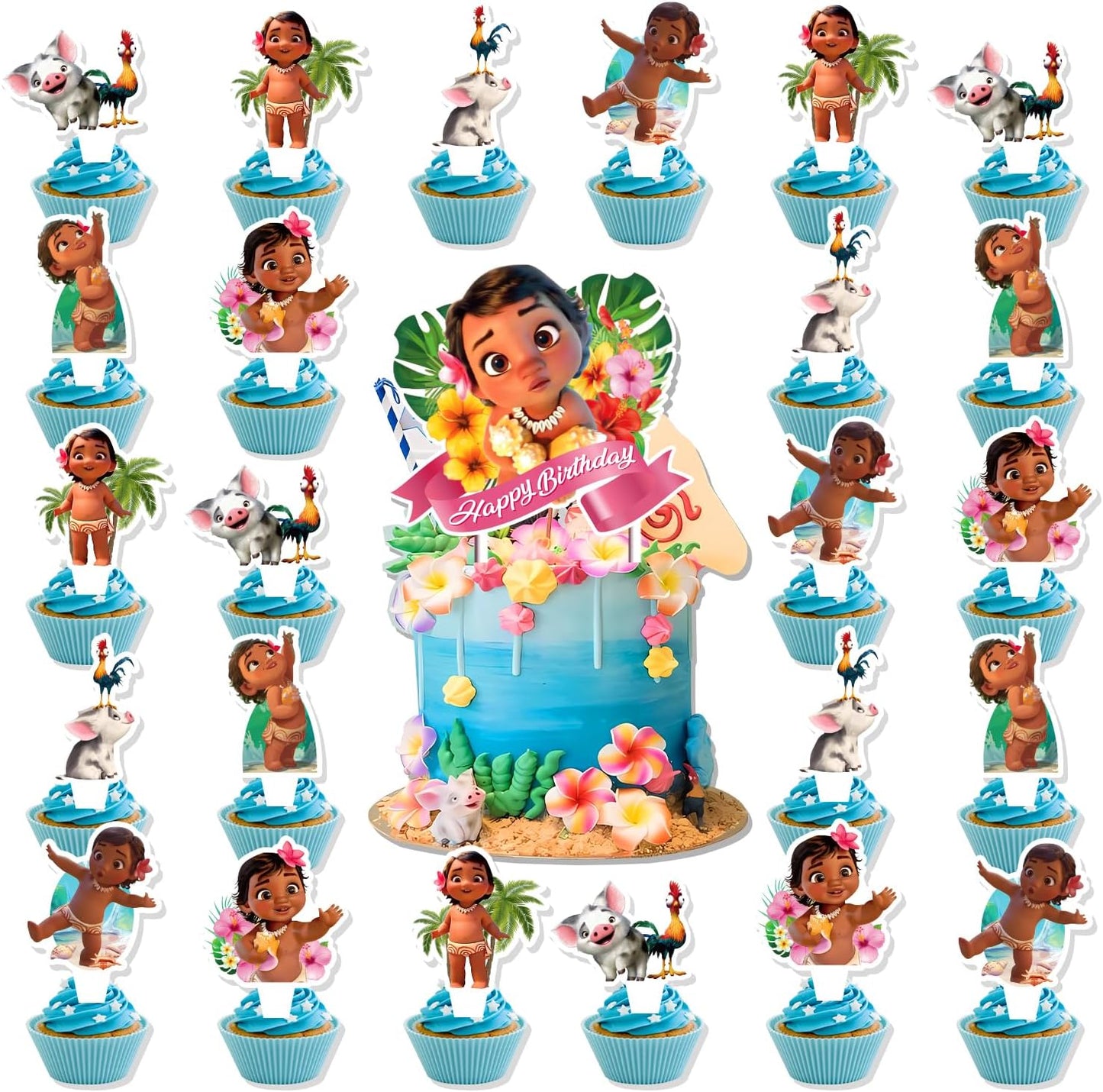 25Pcs-Cartoon-Birthday-Decorations,-Cartoon-Party-Cake-3875