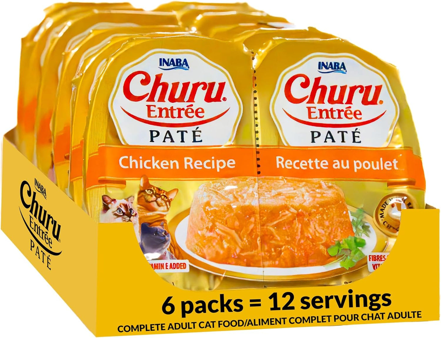 INABA-Churu-Entrée-Pate-for-Cats,-High-Protein-&-Moisture,-Prebiotic-Cat-1.23oz.-Serving,1388