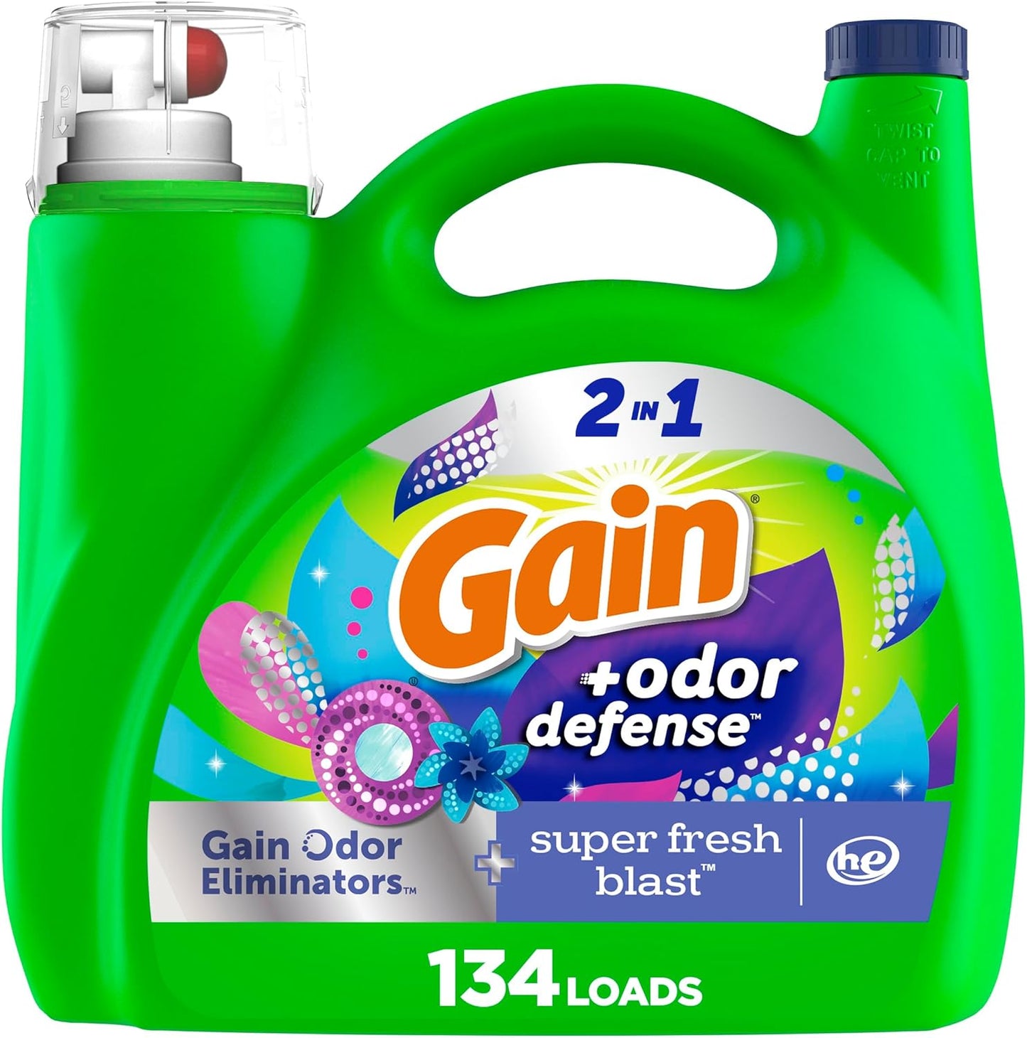 Gain-Odor-Defense-Liquid-Laundry-Detergent,-Super-Fresh-Blast-Scent,-3788