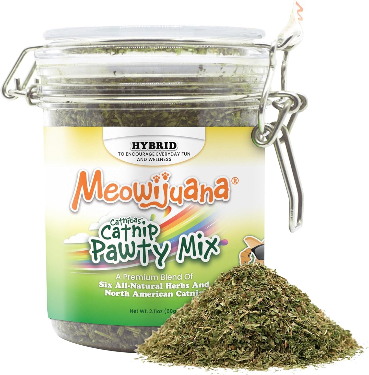 Meowijuana-Catnibas-Catnip-Pawty-Mix-Jar-|-Premium-Cat-Nip-for-Cats-with-Silvervine,-529