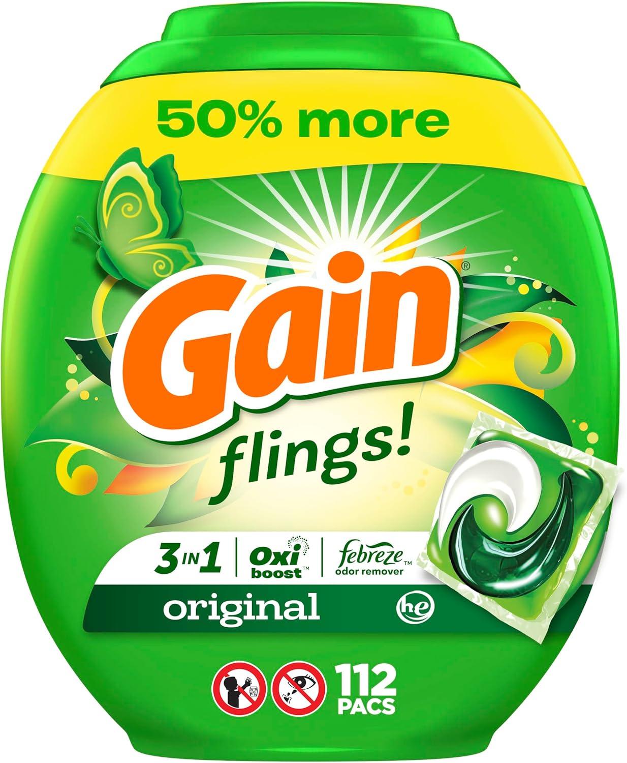 Gain-FLINGS-Laundry-Detergent-Pacs,-Original-Scent,-3-in-1-4123