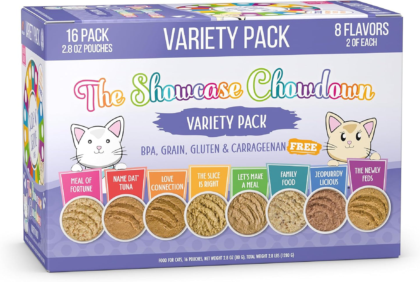 Weruva-Slide-N'-Serve-Paté-Wet-Cat-Food,-The-Showcase-Chowdown-Pack,-Pouch,-of1617
