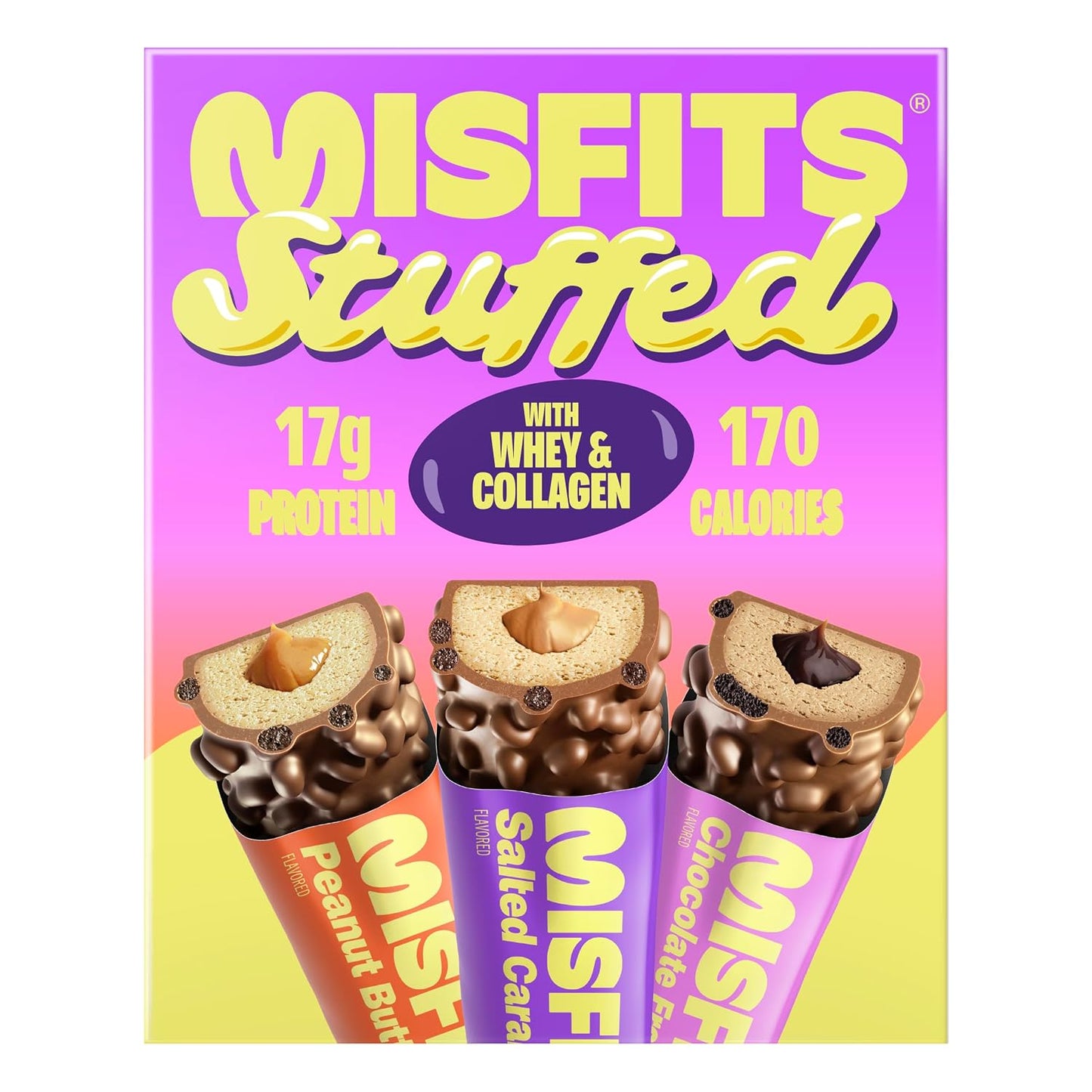Misfits-STUFFED-*ALL-NEW*-Protein-Bars-Variety-Pack-12pcs-—-No--Added-Sugar-|-Protein,-393
