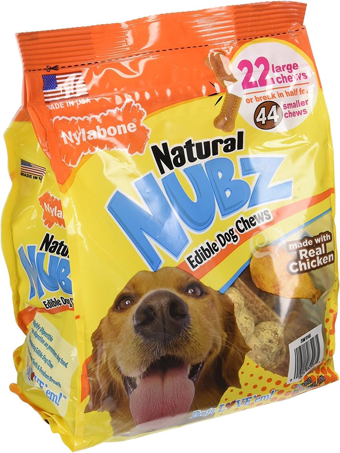 (Pack-of-2)-Nylabone-Natural-Nubz-Edible-Dog-Chews-22ct.-(2.6lb/Bag)-5.2lb-2450