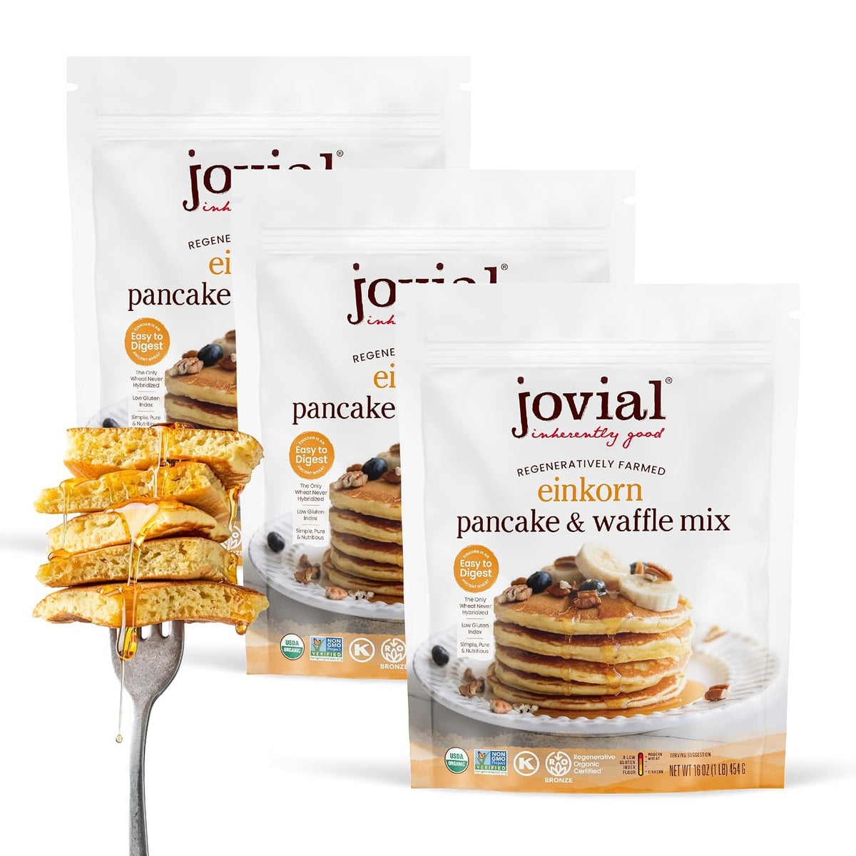 Jovial-Organic-Einkorn-Pancake-&-Waffle-Mix,-Pancake-Mix,-16-498