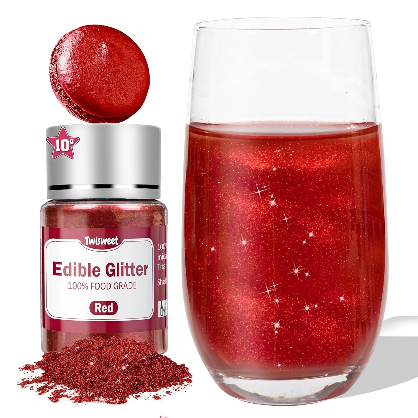 Twisweet-Red-Edible-Glitter-for-Drinks,-Food-Grade-10g-Sparkling-Sprinkles-Cake-Supplies,-Luster-928