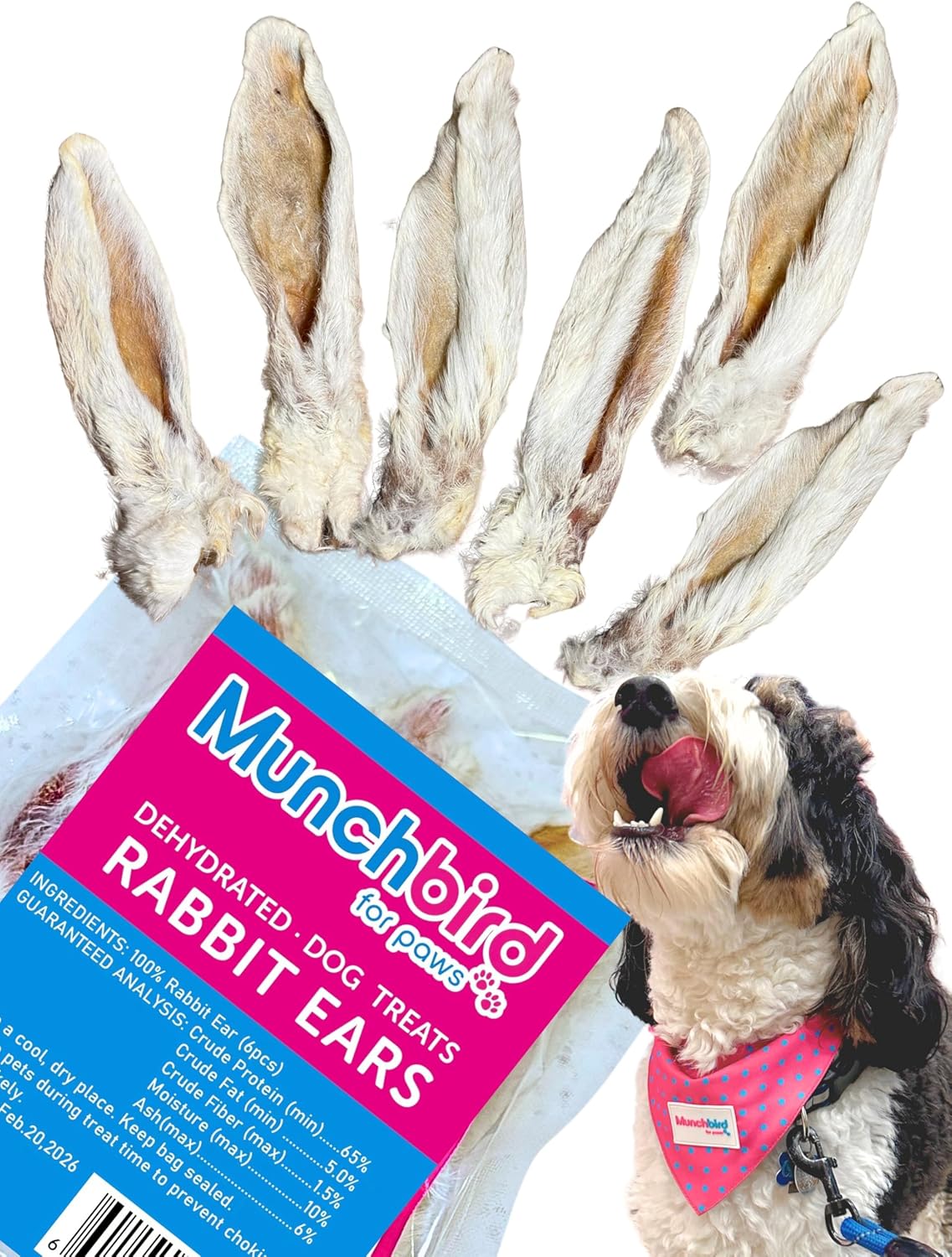 Munchbird-Dehydrated-Rabbit-Ears-for-Dogs-(Small-Pack---6pcs)-----902