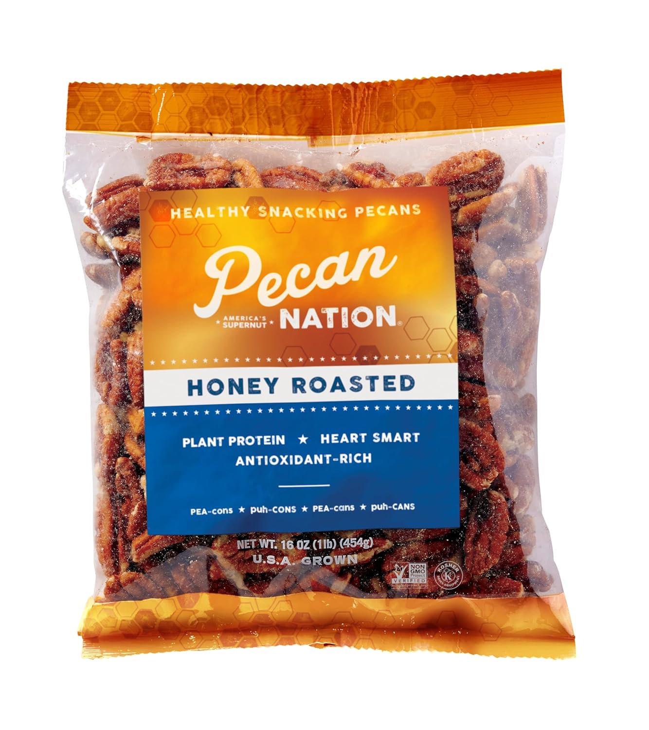 Pecan-Nation-Honey-Roasted-Georgia-Pecans,-16-oz.,-Natural,-No-Preservatives,-Anti-oxidant-Non-GMO,-H-1344