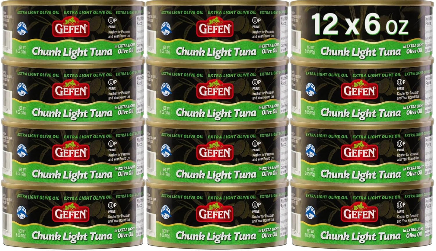 Gefen-Chunk-Light-Atún-en-aceite-de-oliva-extra-ligero,-6-onzas-de-350