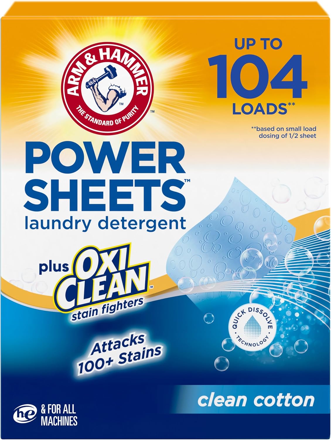 ARM-&-HAMMER-Power-Sheets-Laundry-Detergent-Plus-OxiClean-Stain-Fighters,-Clean-1505