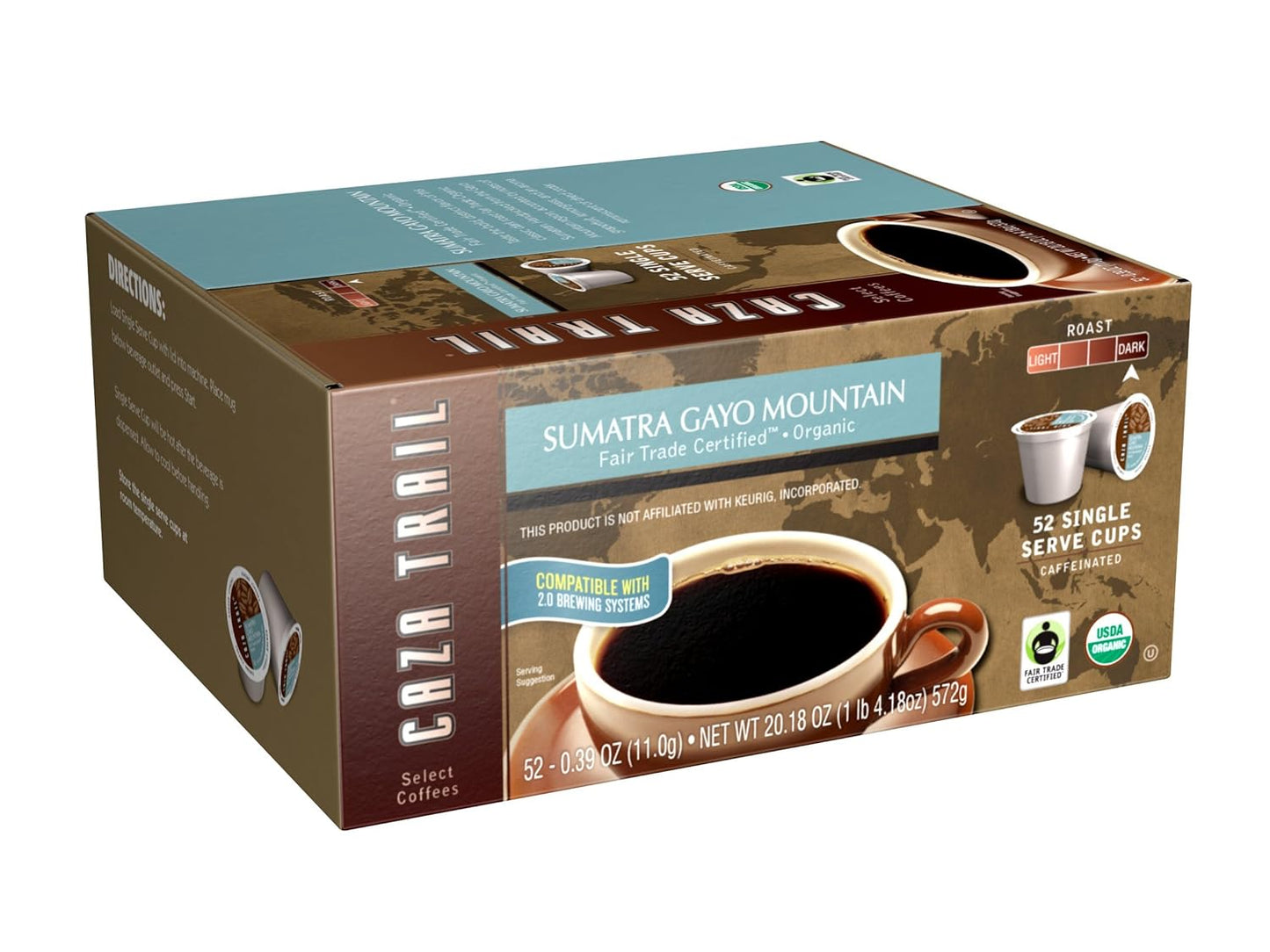 Caza-Trail-Coffee-Organic-Sumatra-Gayo-Mountain,-52-Single-Serve-Cups-----411