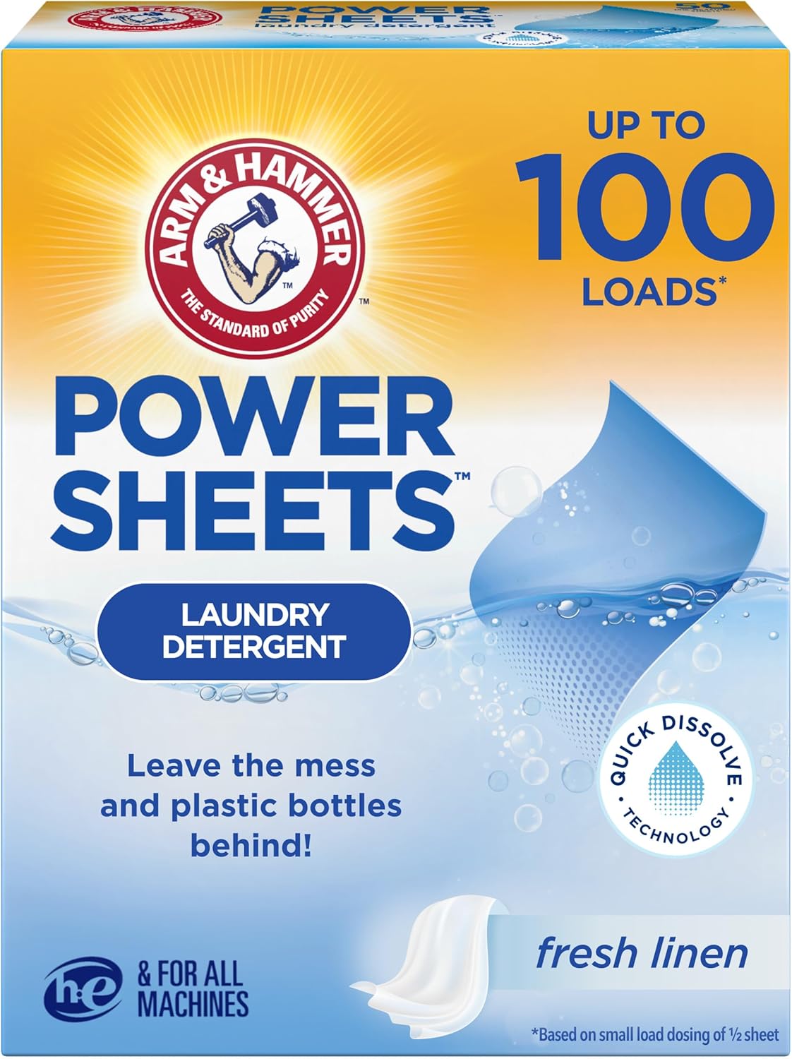 Arm-&-Hammer-Power-Sheets-Laundry-Detergent,-Fresh-Linen-50ct,-4160