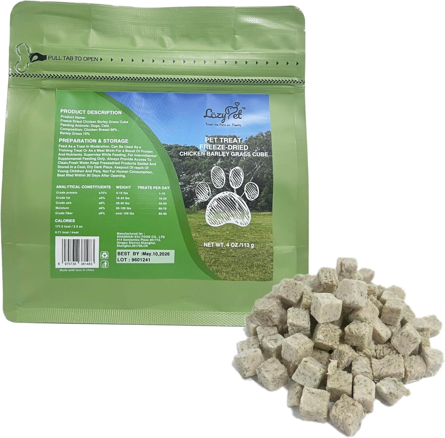 Freeze-Dried-Training-Raw-Single-Ingredient-Cat-Treats,-Solve-Pet's-Picky-Eating-(Barley----340