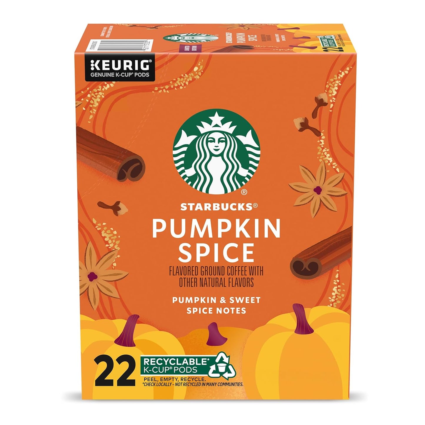 Starbucks-Cápsulas-de-café-K-Cup,-sabor-a-especias-de-calabaza-para-Keurig,3585