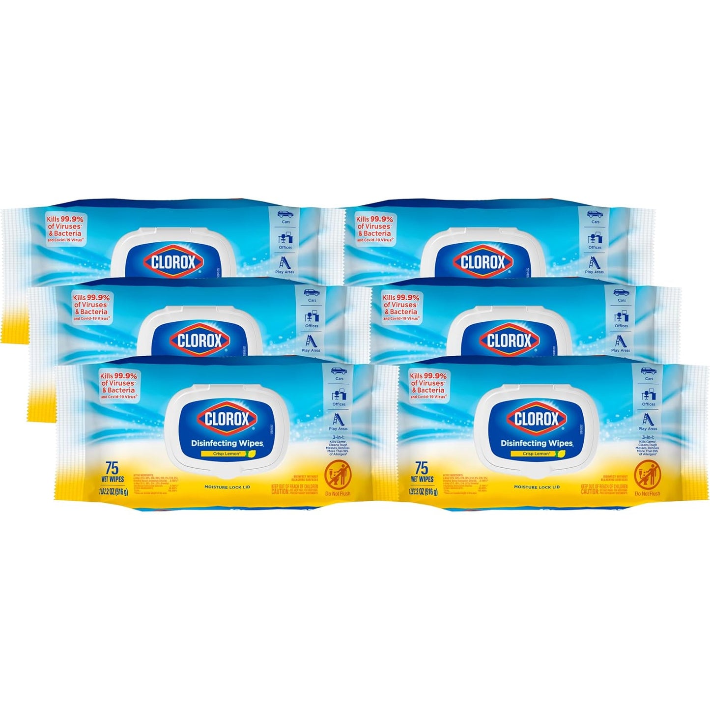 Clorox-Disinfecting-Wipes,-Cleaning-Wipes-Flex-Pack,-Lemon-Scent,-75-2481