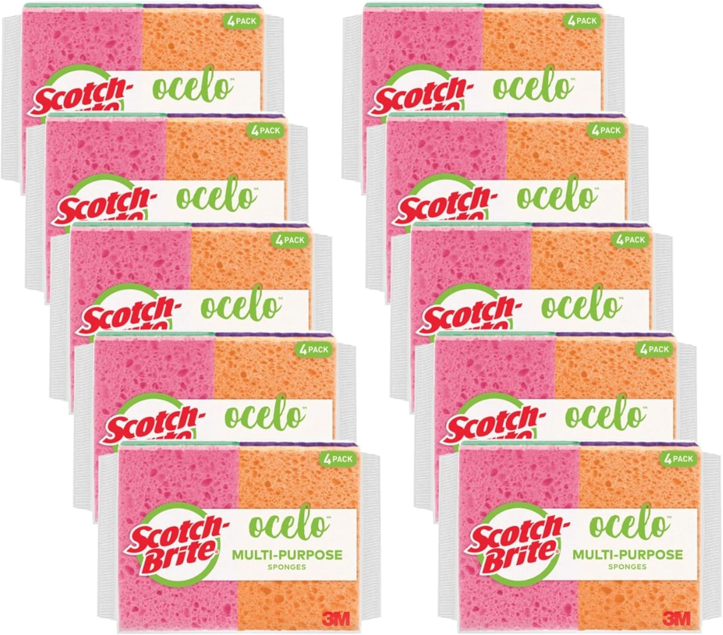 Scotch-Brite-ocelo-Handy-Sponge,-Assorted-Colors,-4/Pack,-10-Units-per-2768