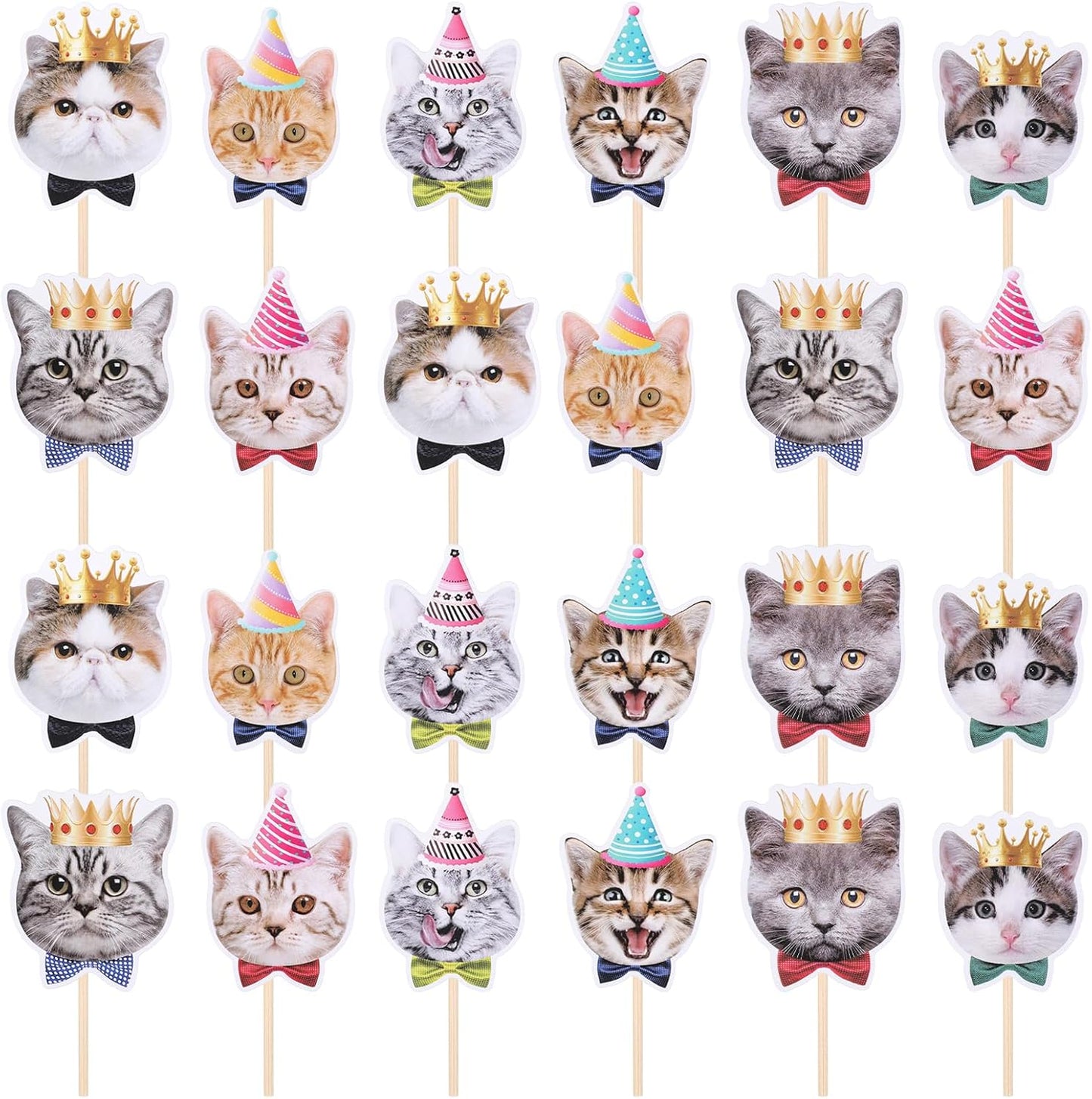 JJUNW-24Pcs-Cat-Cupcake-Toppers,-Perfect-Single-Cat-Face-Cupcake-Toppers-for-Pet-Birthday-357