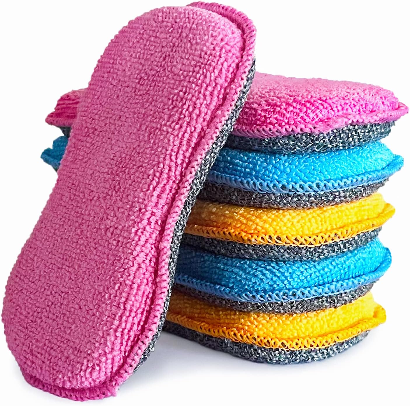 UPSTAR-Dish-Sponges-Kitchen,-Microfiber-Cleaning-Scrubber-for-Dishwashing,-Sink,-Basin-and-Multi-Pupose,-Non-Scratch-Pac-520