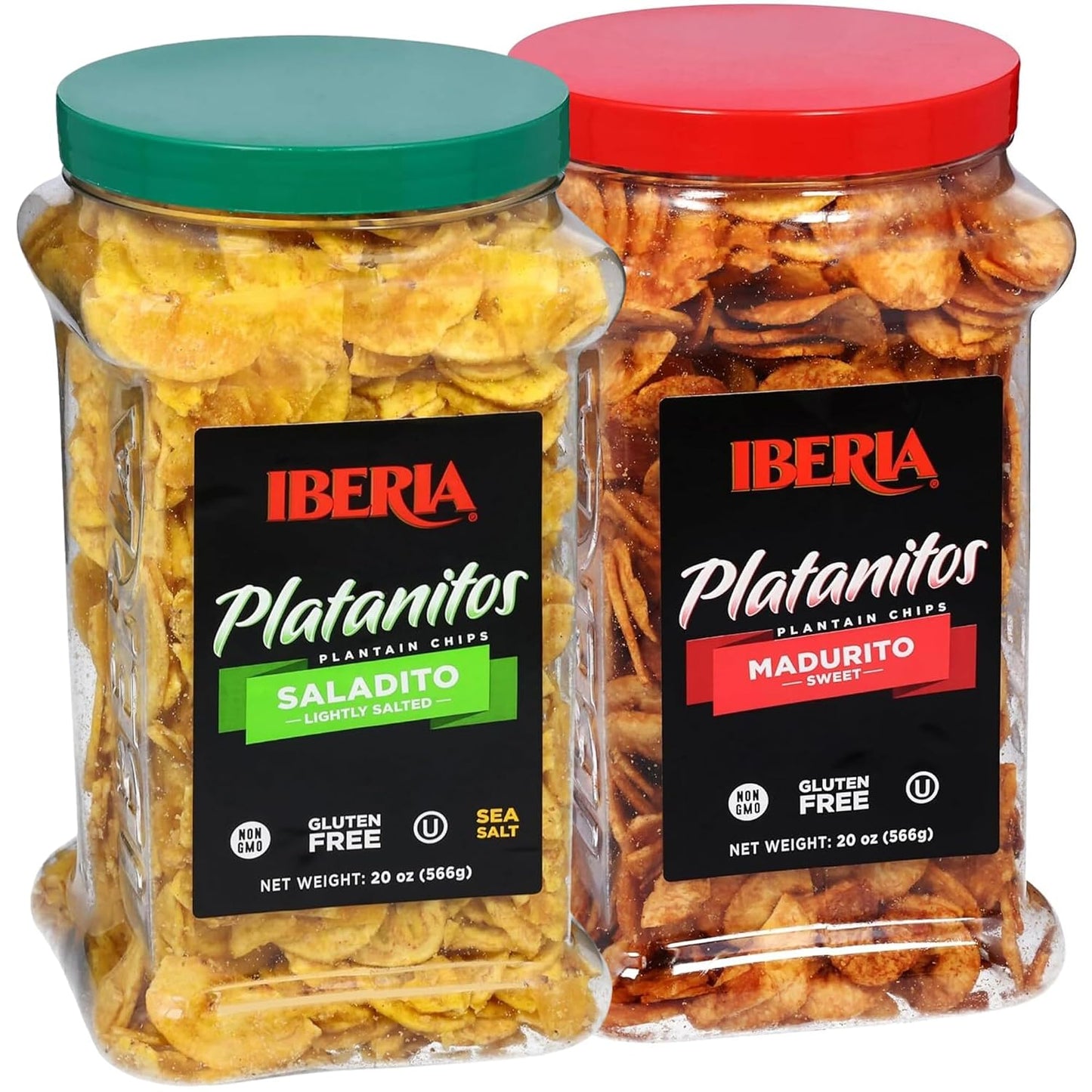 Iberia-Salted-Plantain-Chips-Jar-20-Ounce-and-Naturally-Sweet-Plantain--Chips-Jar-20-Bundle-712