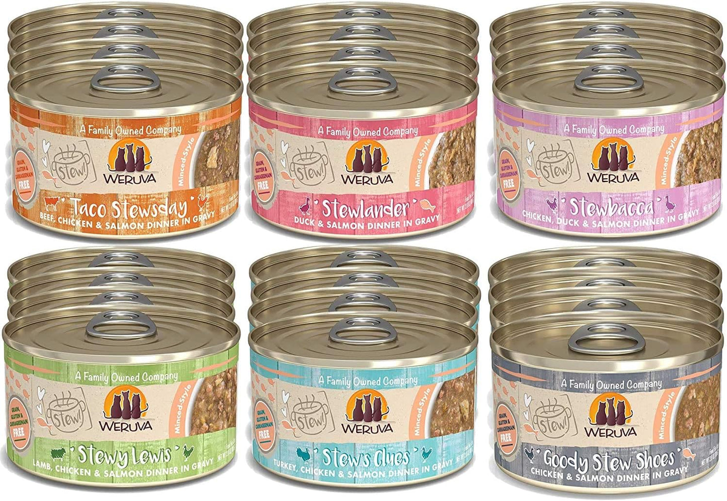 Weruva-Classic-Cat-Stews-6-Flavors-Variety-Pack,-2.8-Ounce-Cans-of----372