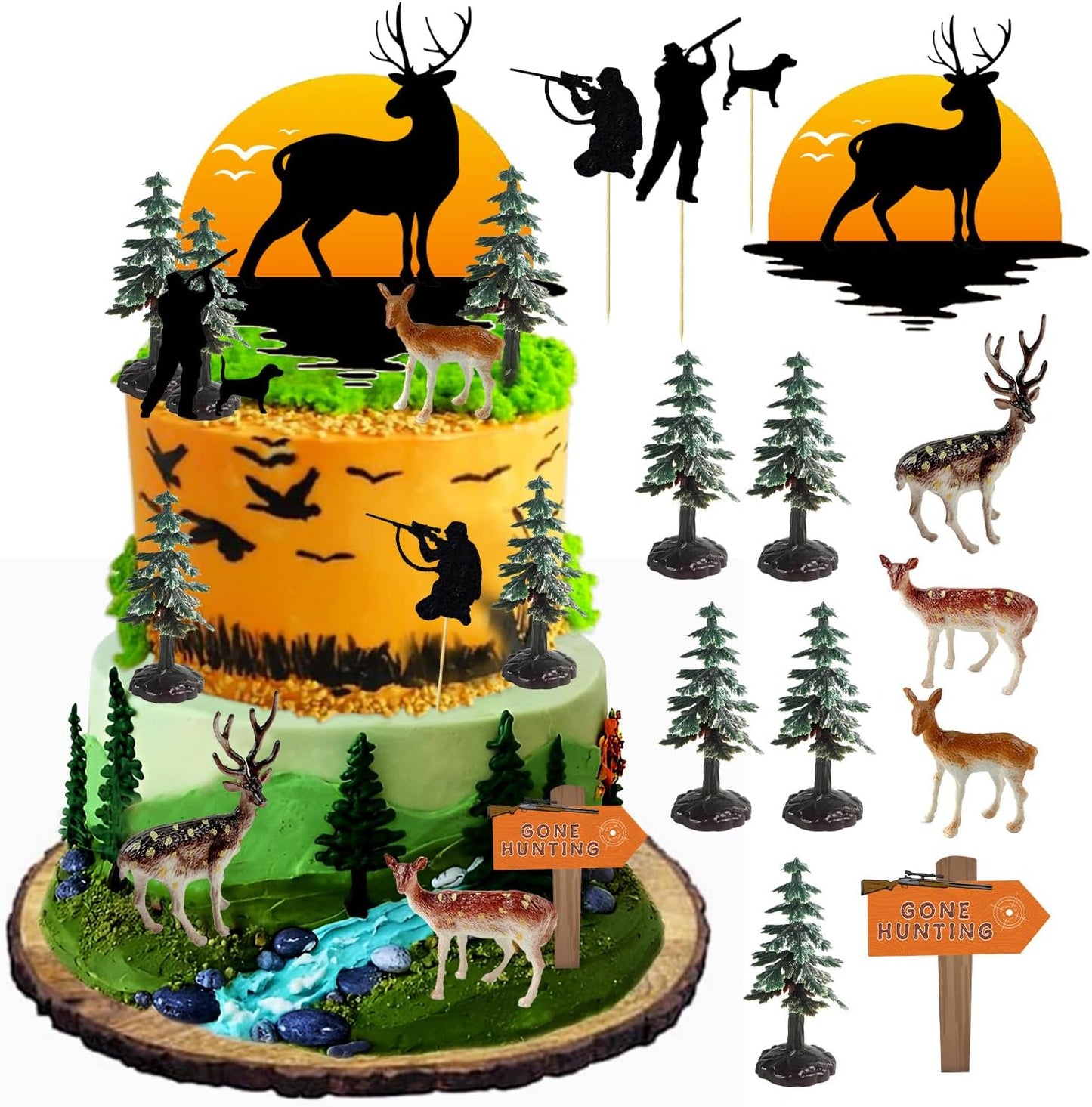 13PCS-Deer-Hunting-Cake-Topper-Deer-Hunter-3938