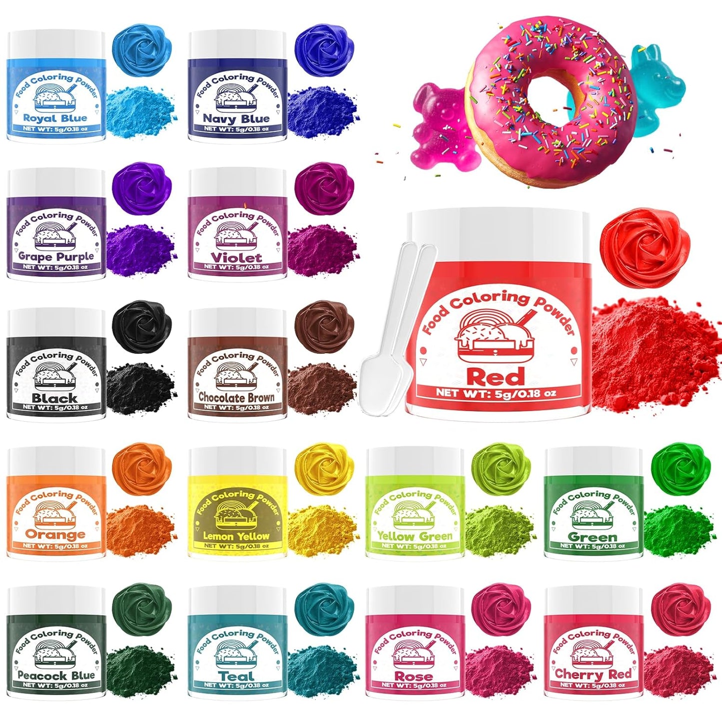 Food-Coloring-Powder-for-Baking---15-Bright-Colors-Powdered-Food-Coloring,-High-Upgraded-454