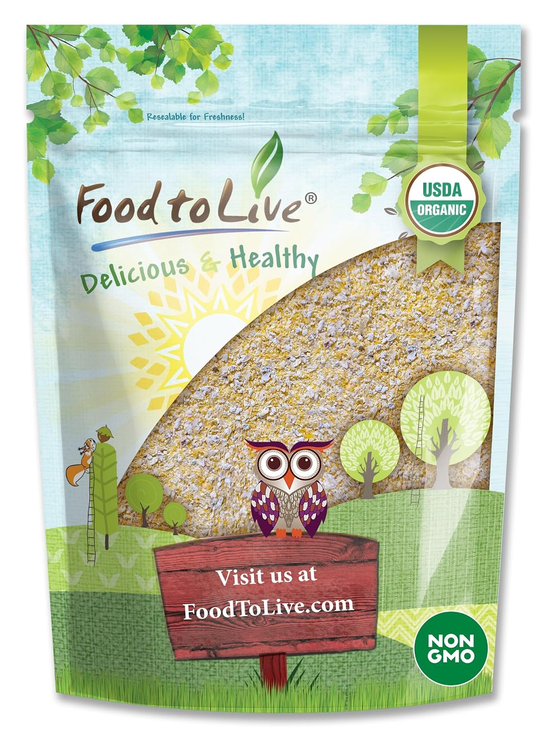 Food-to-Live-Organic-Old-Fashioned-Cornmeal-Coarse,-1.5-Pounds-–-Non-GMO,-170