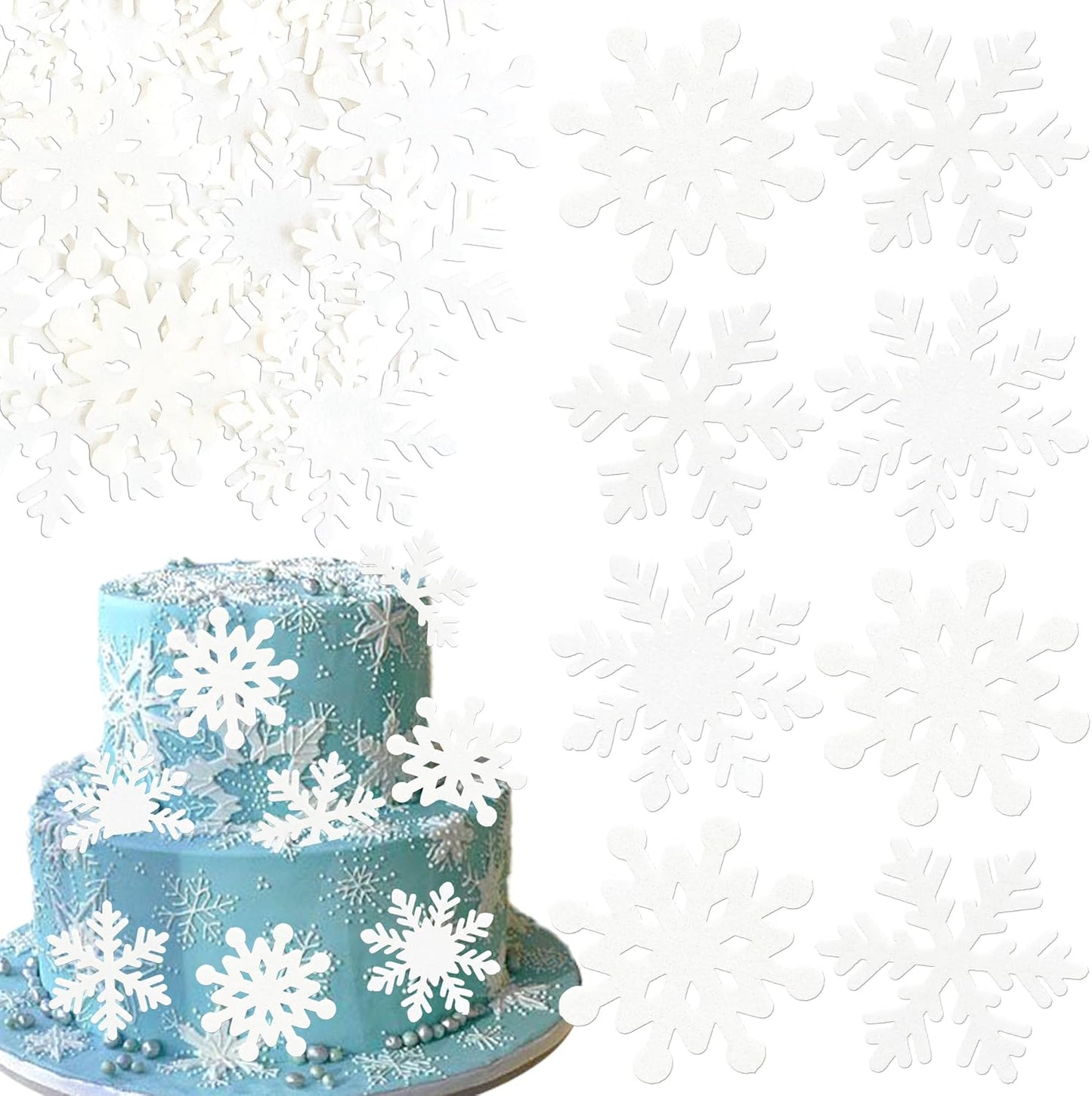 Ephlyn-60Pcs-Edible-Snowflake-Cupcake-Toppers-Winter-Cupcake-Picks-Water-Paper-Winter-Cake-for-483