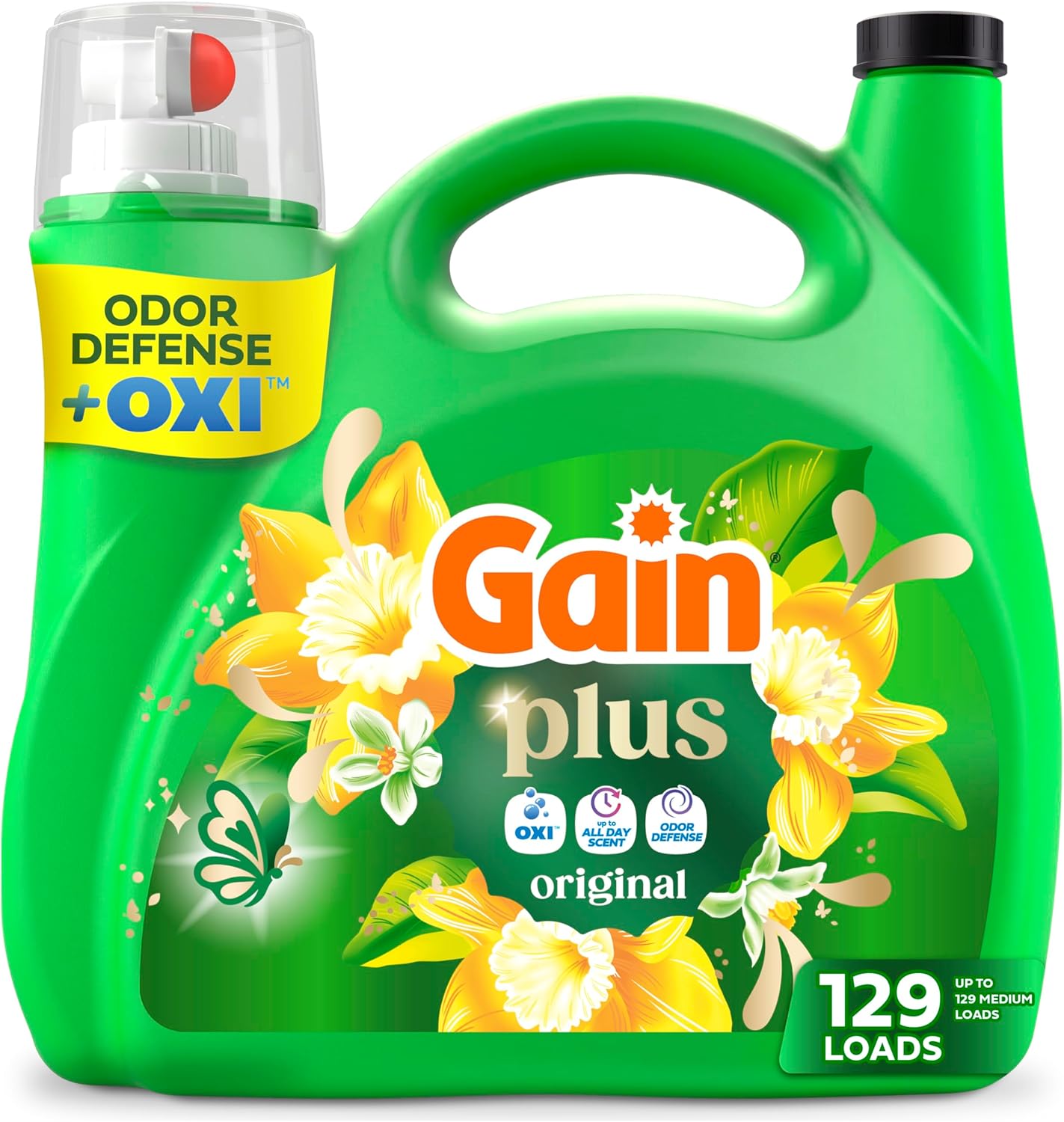 Gain-Plus-Liquid-Laundry-Detergent,-Cleaner,-Fresher,-Now-with-Oxi,-Original-Scent,-1379