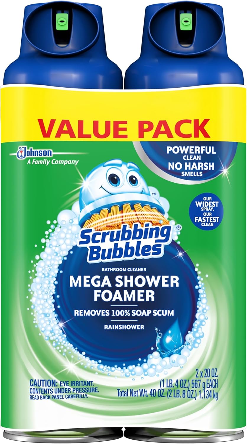 Scrubbing-Bubbles-Mega-Bathroom-and-Shower-Foamer-Aerosol,-Rainshower-Scent,-20oz-(Pack-of-2)---2128