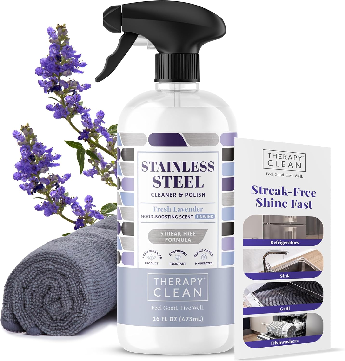 Therapy-Stainless-Steel-Cleaner-and-Polish-1-USDA-Biobased,-Fingerprint-and-Residue-Remover,-Lavender-Essential-1606