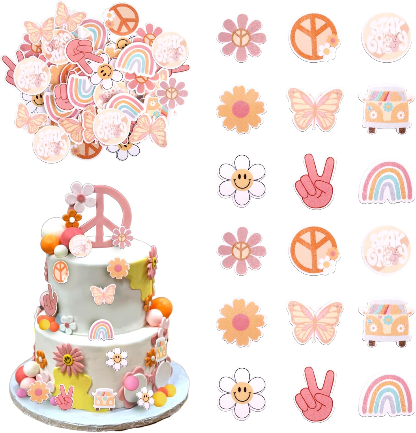 63-PCS-Edible-Hippie-Party-Cupcake-Toppers-Peace-Sign-Hand-Butterfly-Two-Cupcake-Dasiy-877