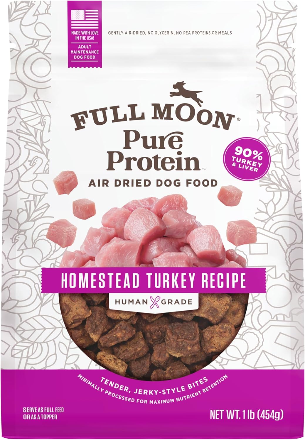 Full-Moon-Pure-Protein-Air-Dried-Dog-Food-|-Homestead-Turkey-Recipe-1lb-2035