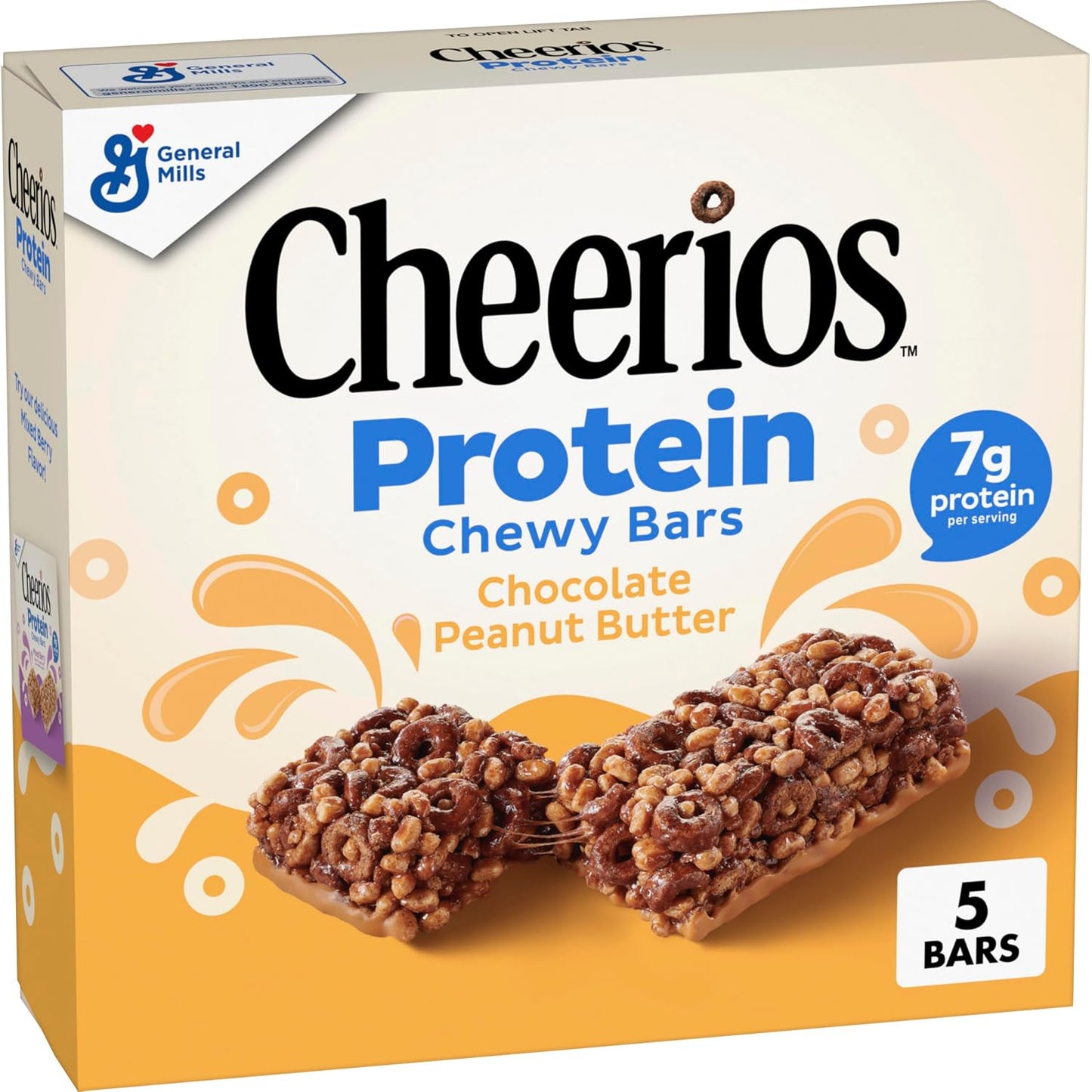Cheerios-Protein-Chewy-Bars,-Chocolate-Peanut-Butter,-7g-Protein,-5-ct--|-Chocolatey-Pieces-Peanut-1058