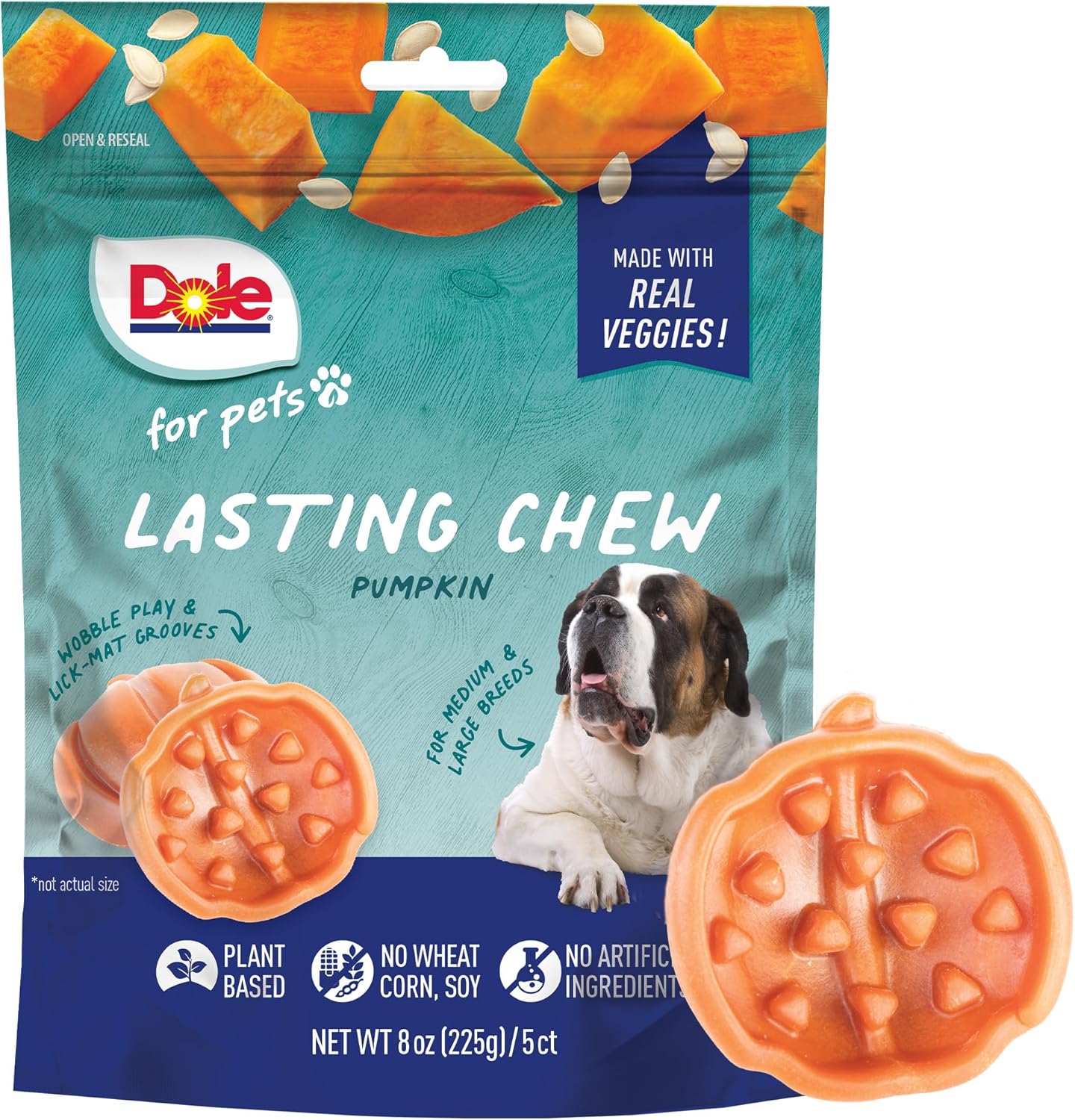 Dole-for-Pets-Freshly-Fetched-Lasting-Chew-Pumpkin-Flavor-Dog-Treats,-and-2002