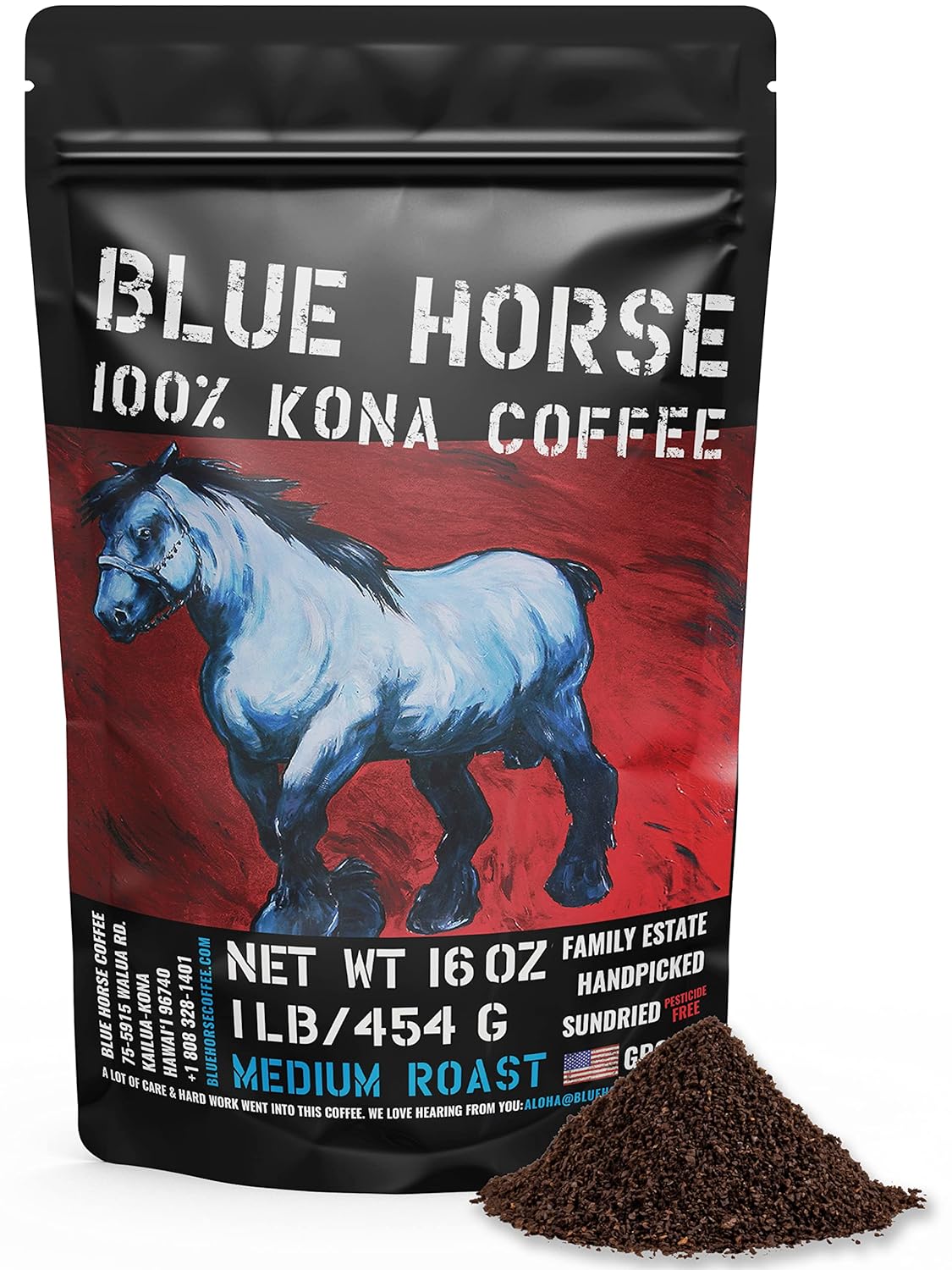 Blue-Horse-1-Kona-Coffee-(Ground),-Medium-Roast-Arabica-coffee,-16-oz-(1-1096