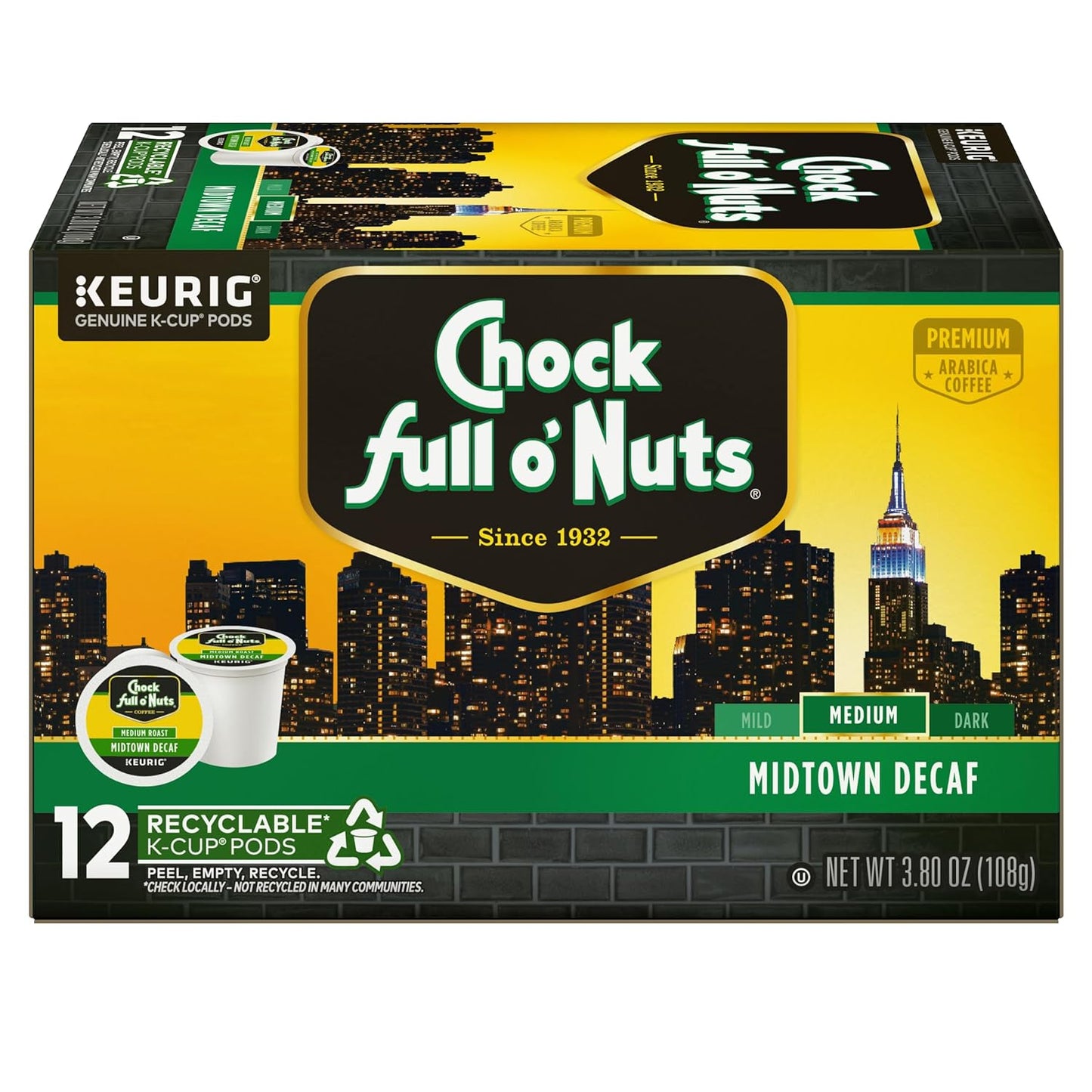 Chock-Full-o'-Nuts-Midtown-Decaf-Keurig-K-Cup-Pods-for-Keurig-Brewers-–-173