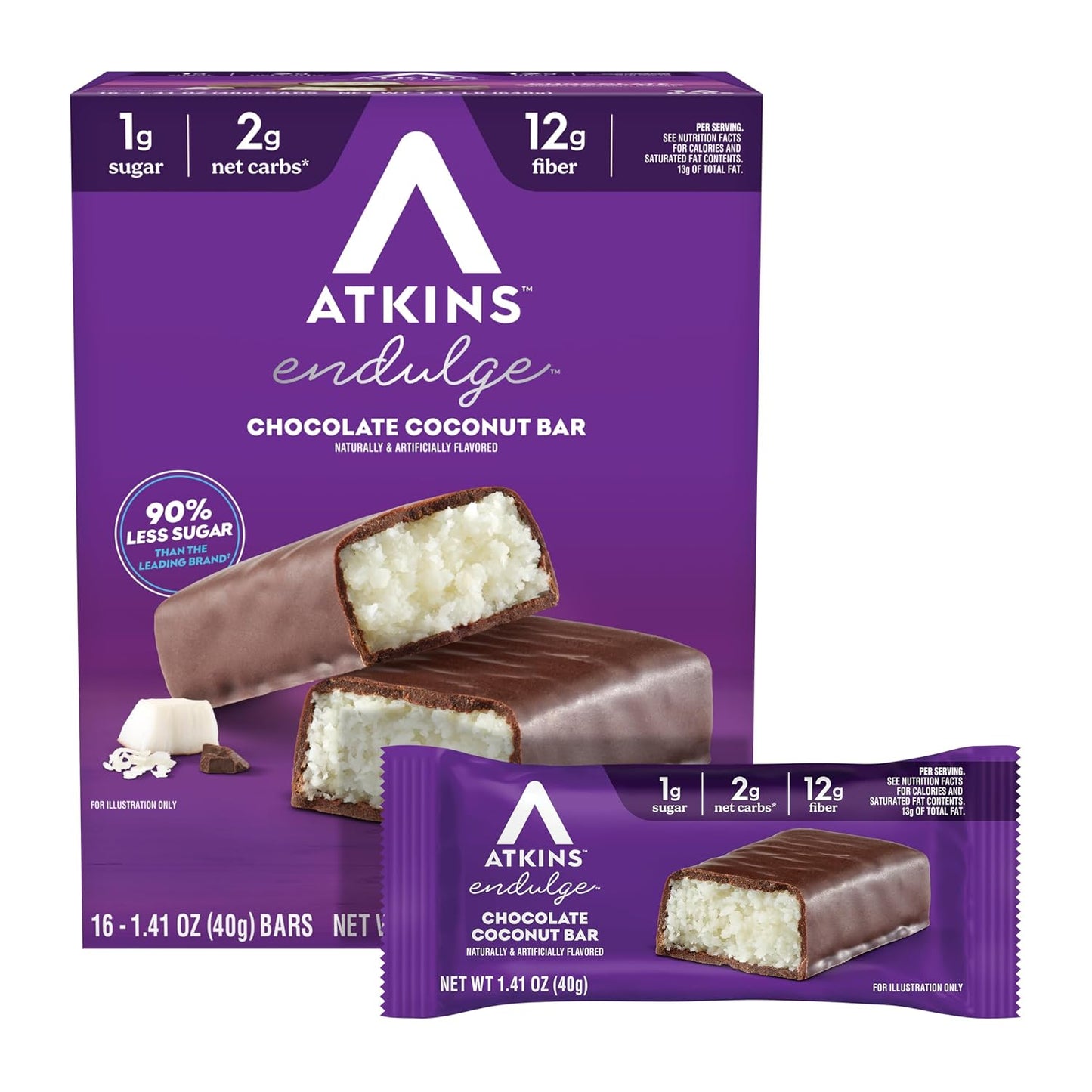 Atkins-Endulge-Chocolate-Coconut-Flavored-Bar,-16-Count-|-1g-Sugar,--12g-Fiber,-2g-Carbs,-2210