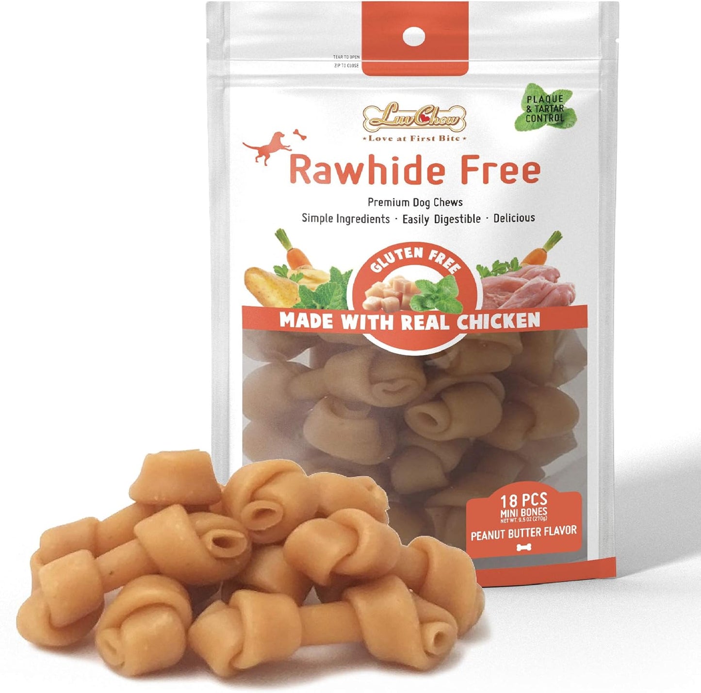 Premium-Peanut-Butter-Dog-Chew-Bones,-Rawhide-Free,-3373