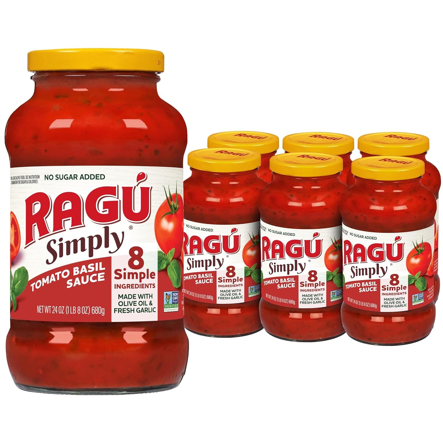 RAGÚ-Simply-Tomato-Basil-Pasta-Sauce,-24-oz-(Pack-of-6)---406