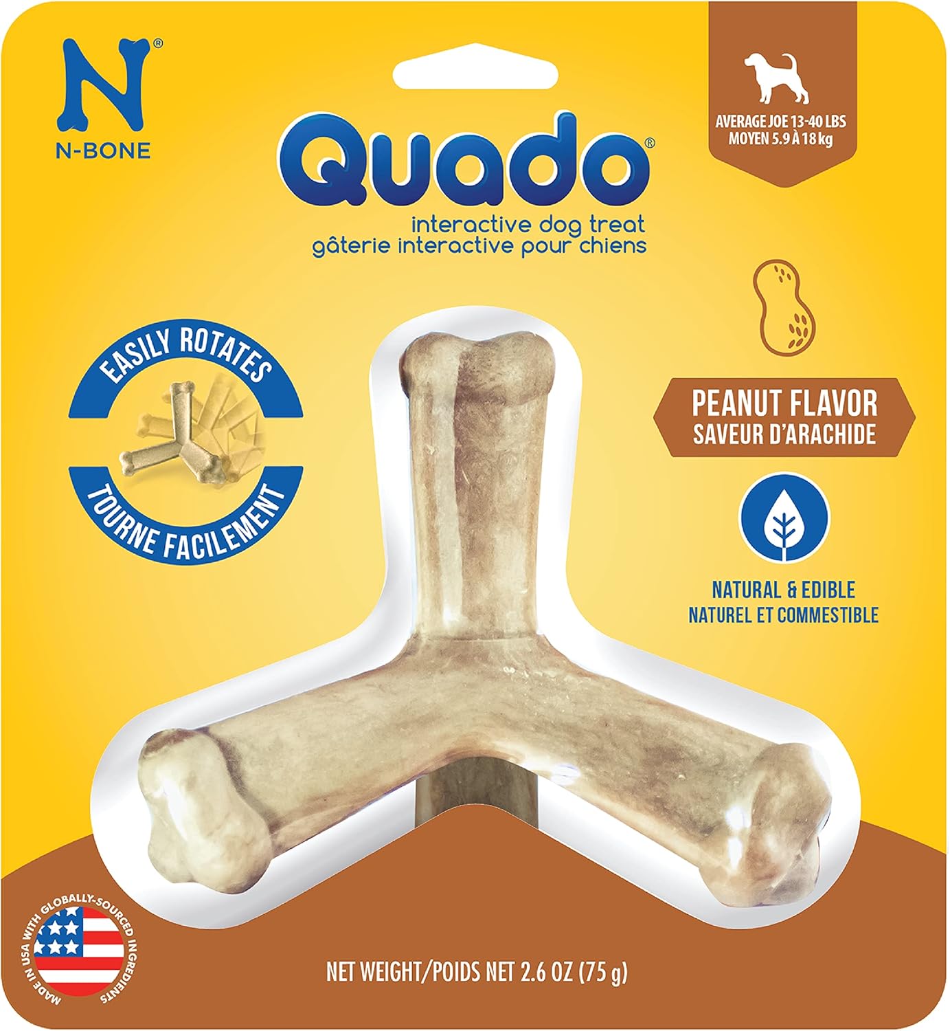 N-Bone-Quado-Interactive-Chew,-Peanut-Flavor,-Average-Joe,-2.8oz,-Natural,-Medium-of-2047